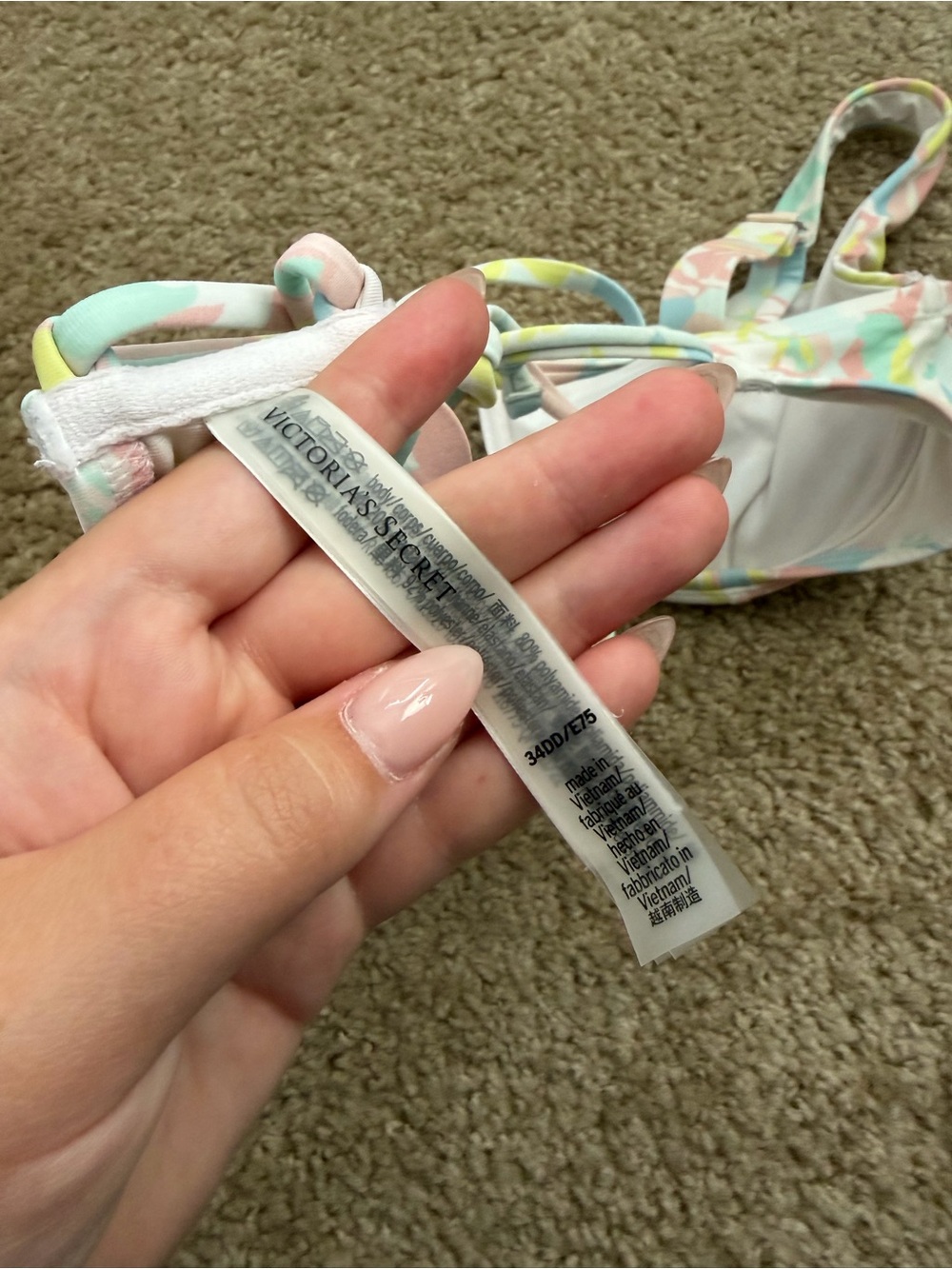 Victoria's Secret Pastel Floral Bikini Top - Picture 3 of 3